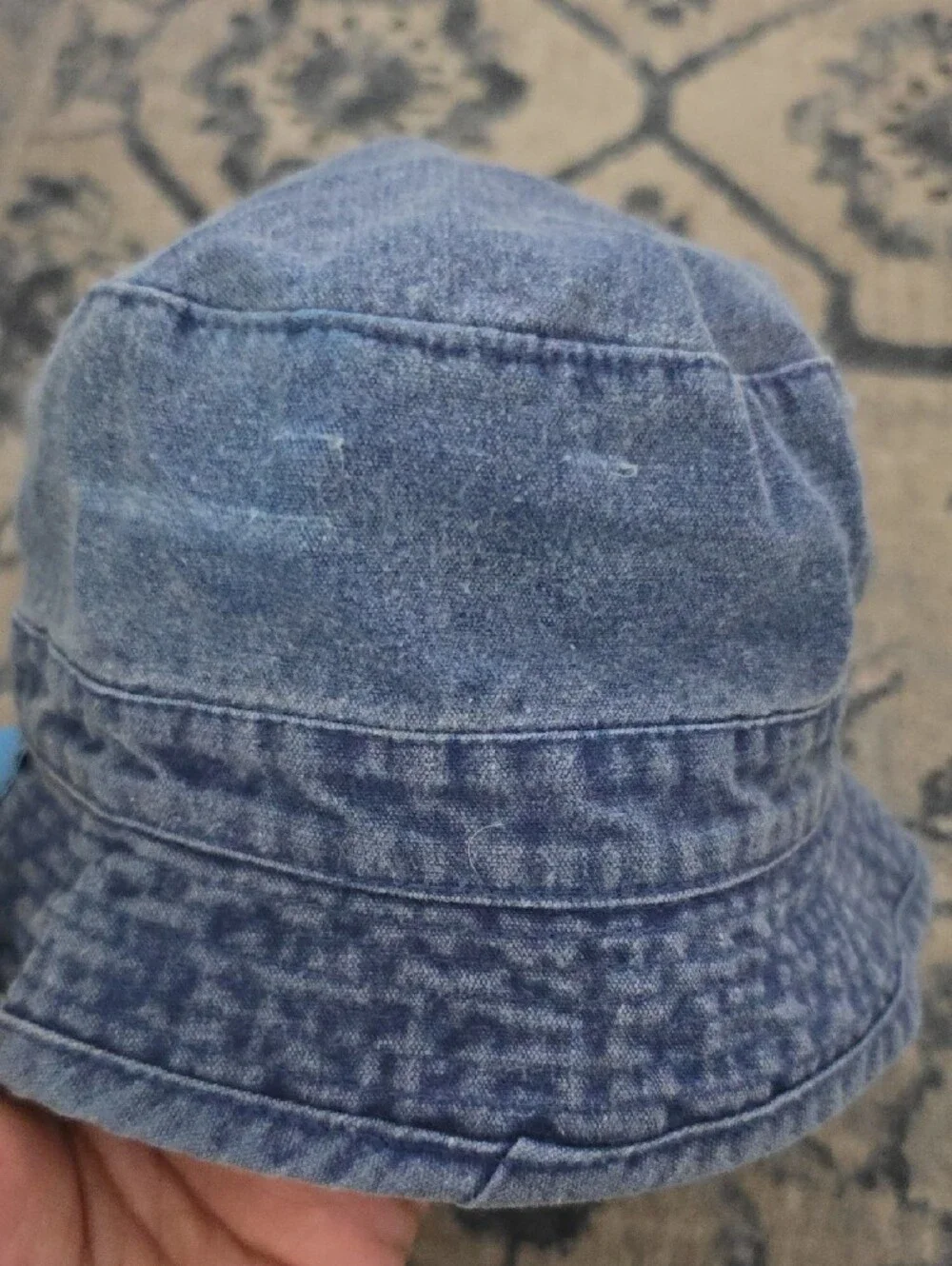 Vintage Disney Baby Denim Bucket Hat Embroidered Mickey & Minnie 46cm 6-9